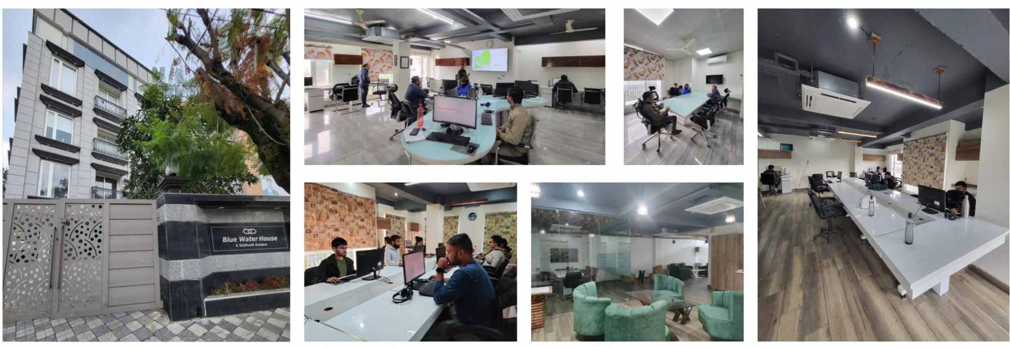 Blue Water House in Dehradun, and the teams at work inside